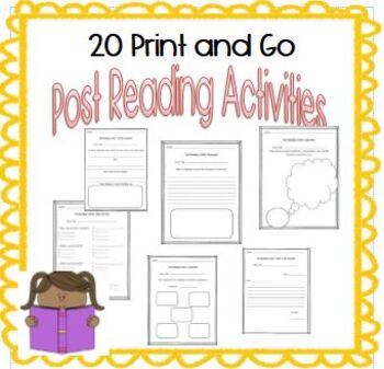 20 print & go POST READING ACTIVITIES work with *ANY* book ...