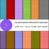 20 sheets of colored multi-square graph paper (10*10+A*0) inches