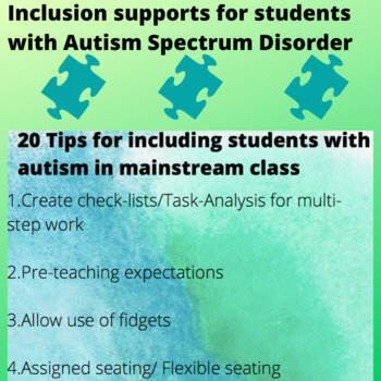 mainstream autism including students class tips