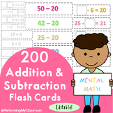 200 Addition and Subtraction Flash Cards [Sum under 100]  