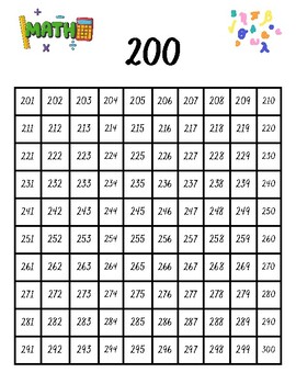 Preview of 200 Chart (Digital, Printable)