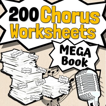 Preview of 200 Chorus Worksheets | Tests Quizzes Homework Reviews or Sub Work for Choir!