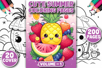 Preview of 200 Cute Summer Coloring Pages/coloring sheets 2024 for kids