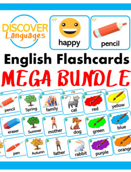 Preview of 700+ Beginner English Vocabulary Flashcards for ESL, TEFL - GROWING BUNDLE