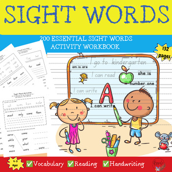 Preview of 200 Essential Sight Words Activity Workbook, End of year,Summer Activities 