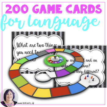 Preview of 200 Game Cards for Receptive Expressive Language Skills