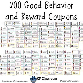 Preview of 200 Good Behavior and Reward Coupons