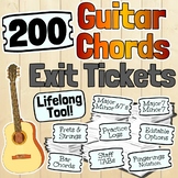 200 Guitar Chords Exit Tickets | Tests Quizzes Homework Su