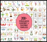 200+ Handprint Footprint HUGE Bundle Art Craft Printable T