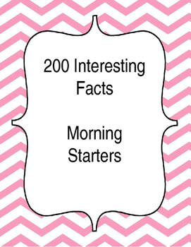Preview of 200 Interesting Facts - Morning warm up