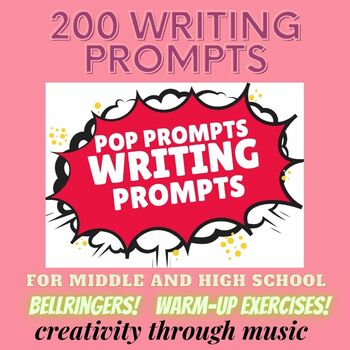 Preview of 200 Journal Writing Prompts Inspired by Pop Music. Google Slides, Bell Ringers.