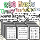 200 Music Theory Worksheets | Tests Quizzes Homework Revie