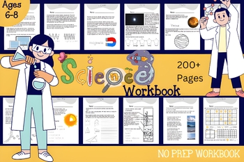 Preview of 200+ Page Science Workbook for 1st - 3rd Grade, Homeschool Science Worksheets