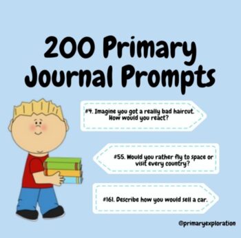 Preview of 200 Primary Journal Prompts - Kindergarten, Grade 1, 2, 3