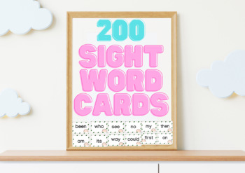 Preview of 200 Printable High Frequency Words Flashcard | K-2nd Grade Sight Words