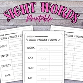 200 Printable Sight Words, Kindergarten Sight Word Workshe