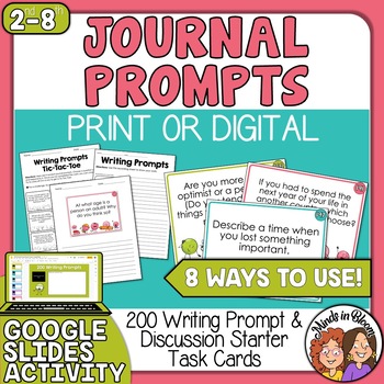 Preview of 200 Engaging Writing Prompts Slides - for discussion, journals, and more!