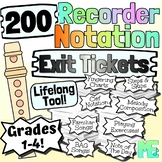200 Recorder Notation Exit Tickets | Clef Notation And Fin