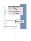 200 SAT/ACT Math Questions (and solutions)