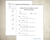 200 Subtraction Worksheets - Numbers up to 20