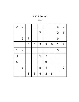 Preview of 200 Sudoku with solution Easy 1