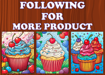 Preview of 200 Sweet Cupcakes Coloring Pages for Kids : Vol -2