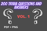 200 Trivia Questions and answers VOL.1