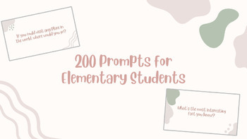 Preview of 200 Writing Prompts for Elementary Students