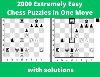 Preview of 2000 Chess Extremely Easy Puzzles in One Move Printable PDF - with Answers