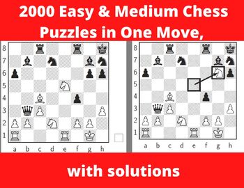 Preview of 2000 Chess Puzzles in one Move Printable PDF -with Answers - Instant Download