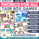 2000+ Phonics Task Card Box Activities for Fall, Winter, S