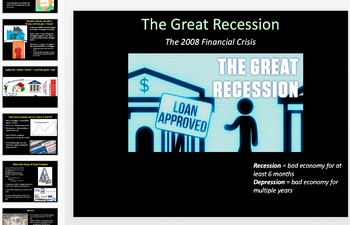 Preview of 2008 Great Recession Powerpoint Slides and Lecture Notes