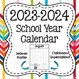 FREE Classroom Calendar for 2021-22 with Behavior Management Tool