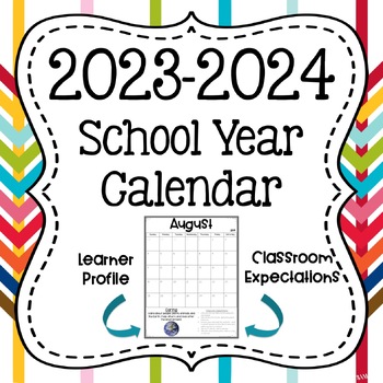 Preview of FREE Classroom Calendar for 2023-24 with Behavior Management Tool