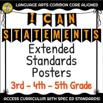 Preview of I CAN Statements Common Core 3rd 4th 5th Grade Special Education ELA Posters