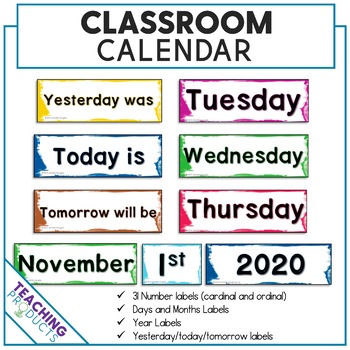 Preview of Classroom Calendar Free Bulletin Board Display