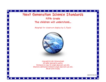 Preview of 5th Fifth Grade Understand Next Generation Science Standards NGSS Posters