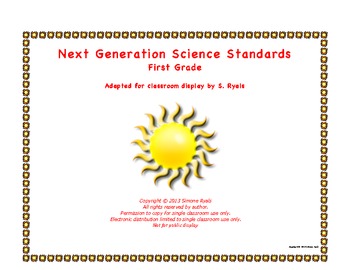 Preview of 1st First Grade Printable Next Generation Science Standards NGSS Able To Posters