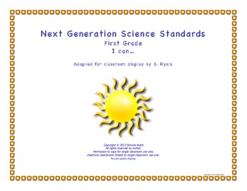 Preview of 1st First Grade Printable Next Generation Science Standards NGSS "I Can" Posters