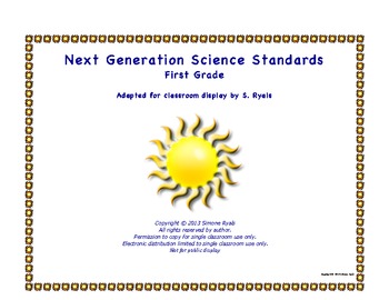 Preview of 1st First Grade Printable Next Generation Science Standards NGSS Understand
