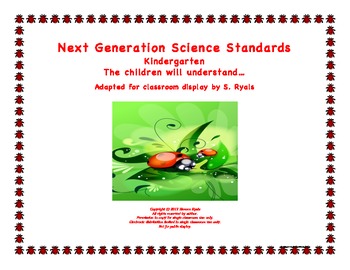 Preview of Kindergarten K Next Generation Science Standards NGSS "Understand" Posters