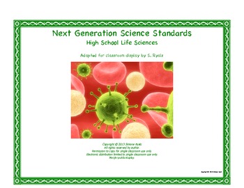 Preview of NGSS High School HS Next Generation Life Science Standards Posters