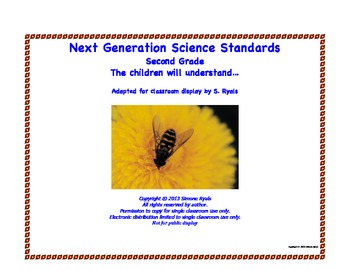 Preview of 2nd Second Grade Printable Next Generation Science Standards NGSS Understand