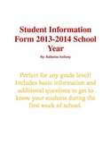 2013 Student Information Form