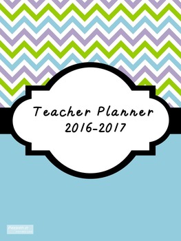 Preview of 2016-2017 Teacher Lesson Planner (Editable-Aqua Blue)