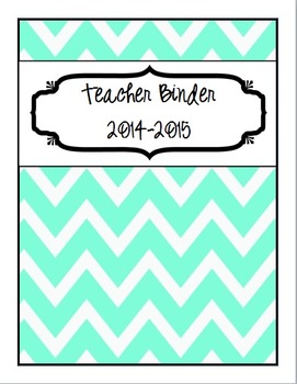 Preview of 2014-2015 {Editable} Turquoise and Black Chevron Teacher Binder Packet