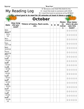 2014-2015 Monthly Reading Logs by Sandra Jacoby | TpT