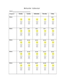 2014-2015 Parent Communication Behavior Calendar