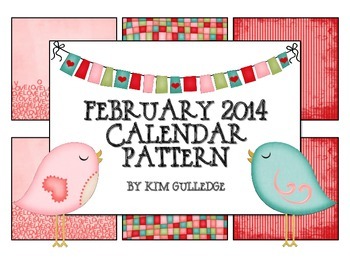 Preview of 2014 February Calendar Pattern - Valentine's Day