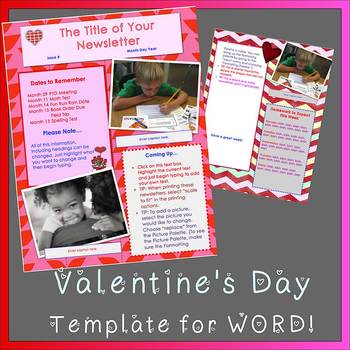 VALENTINE Newsletter Template plus FREE FONT by The Upper Elementary